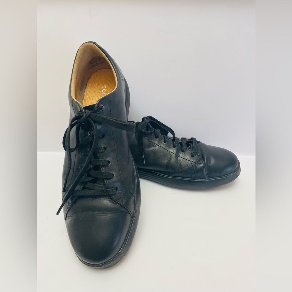 Cole Haan Grand Crosscourt II Mens Sz 12M Black Leather Tennis Shoes Sneakers